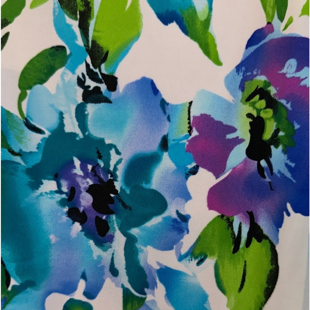 Caribbean Joe Island Supply Co. colorful floral Tankini Swim Top with Ruffle, 14 - Picture 7 of 11